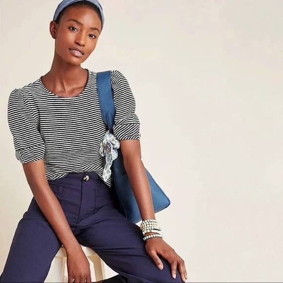 Anthropologie Tops - Anthropologie Dolan Left Coast Collection Santos Black Pinstripe Top